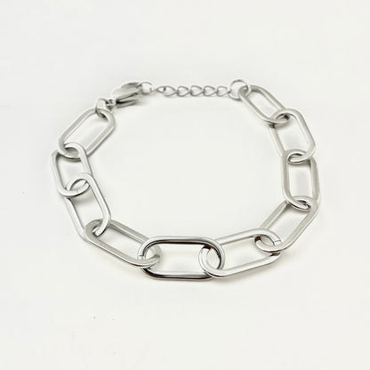 Titanium-Steel Waterproof Oval Link Bracelet