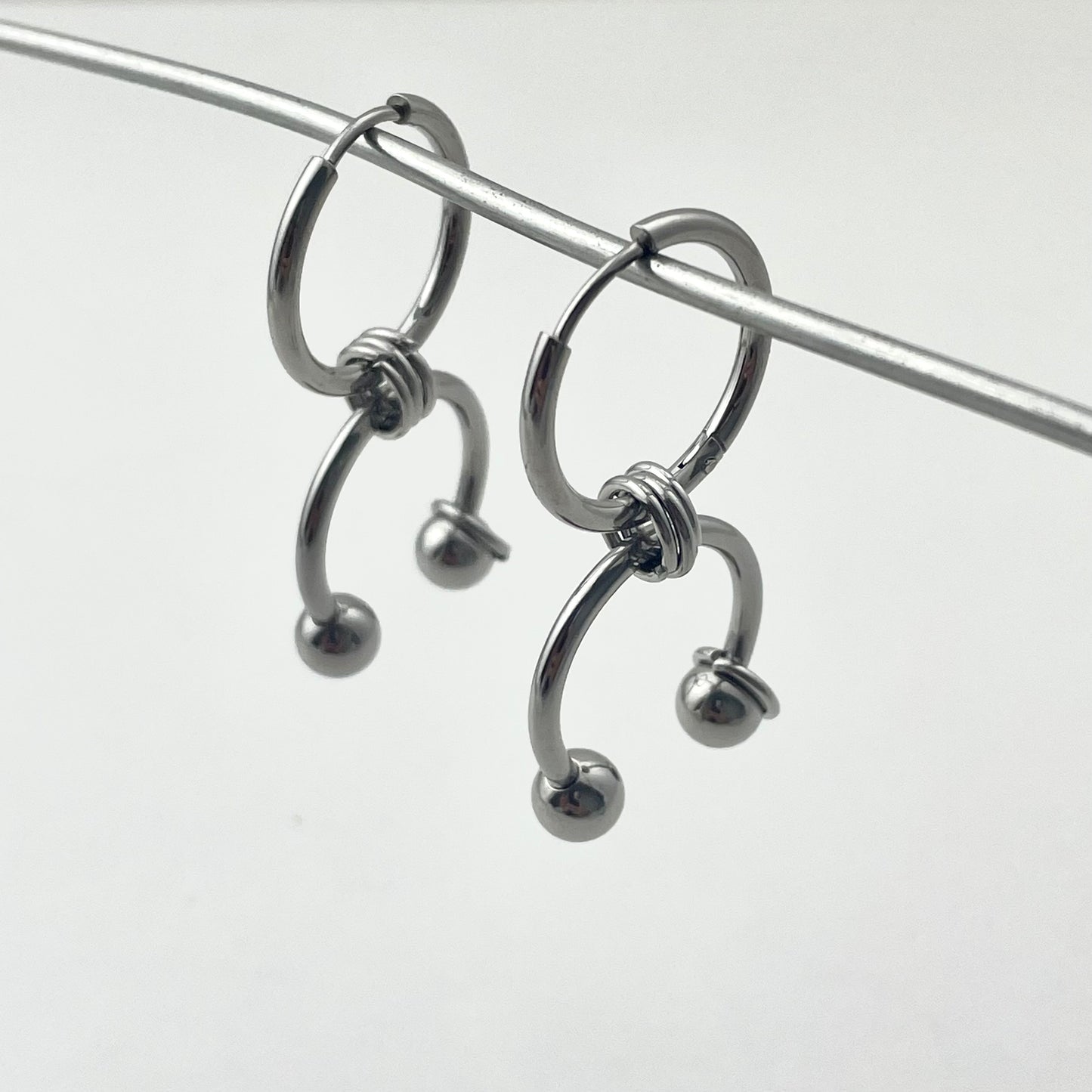 Horseshoe Clamp Spliced Earrings