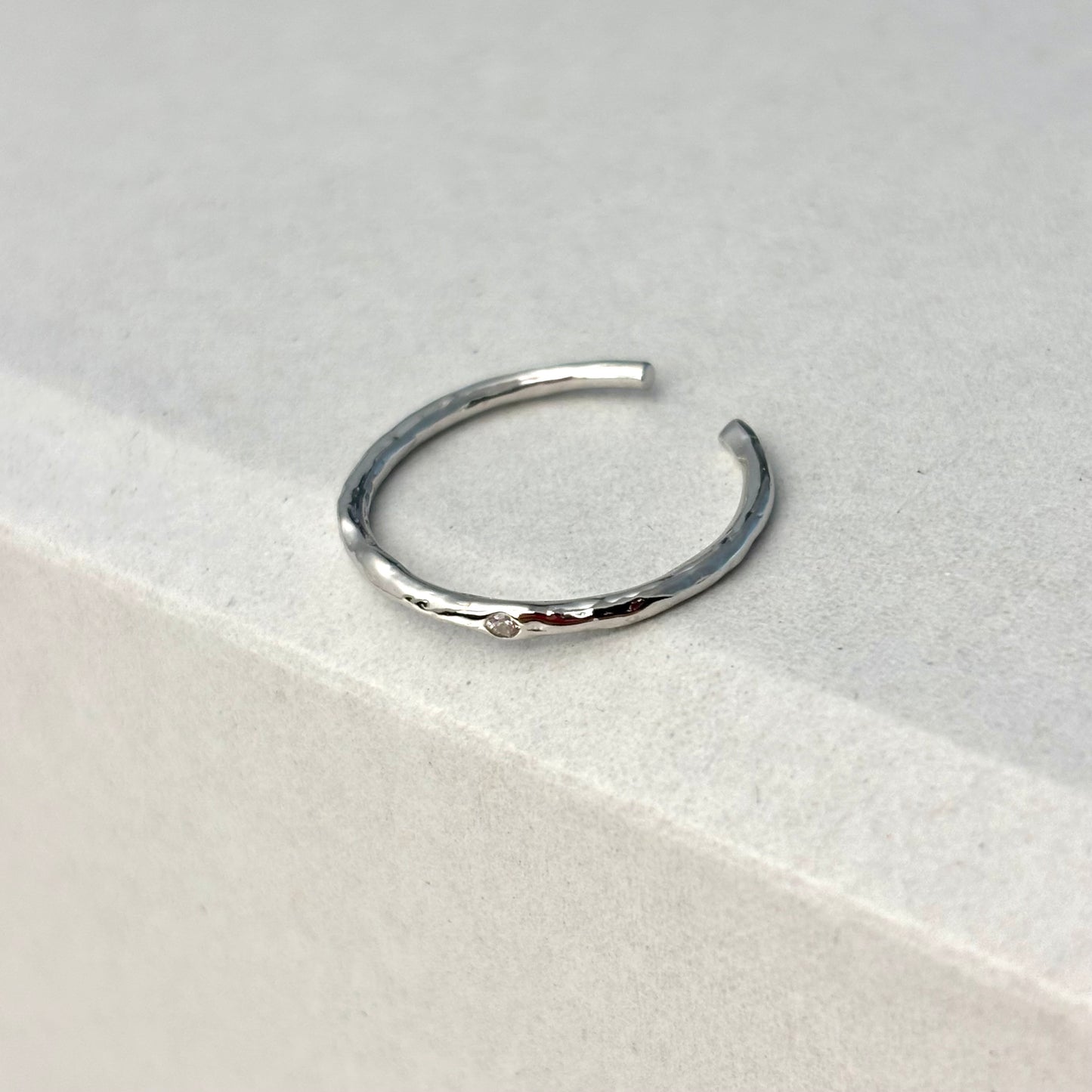 S925 Sterling Silver Irregular Thin Ring