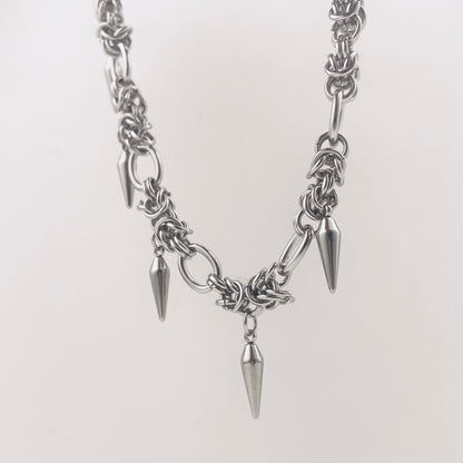 Titanium and Steel Choker Woven and Spliced Necklace