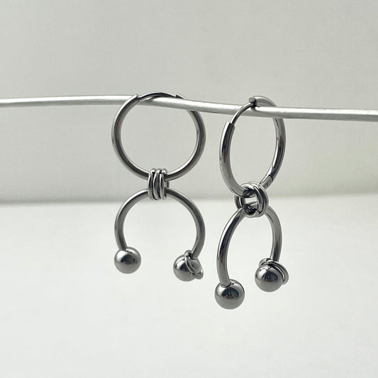 Titanium Waterproof Earring Horseshoe Clamp Spliced Earrings
