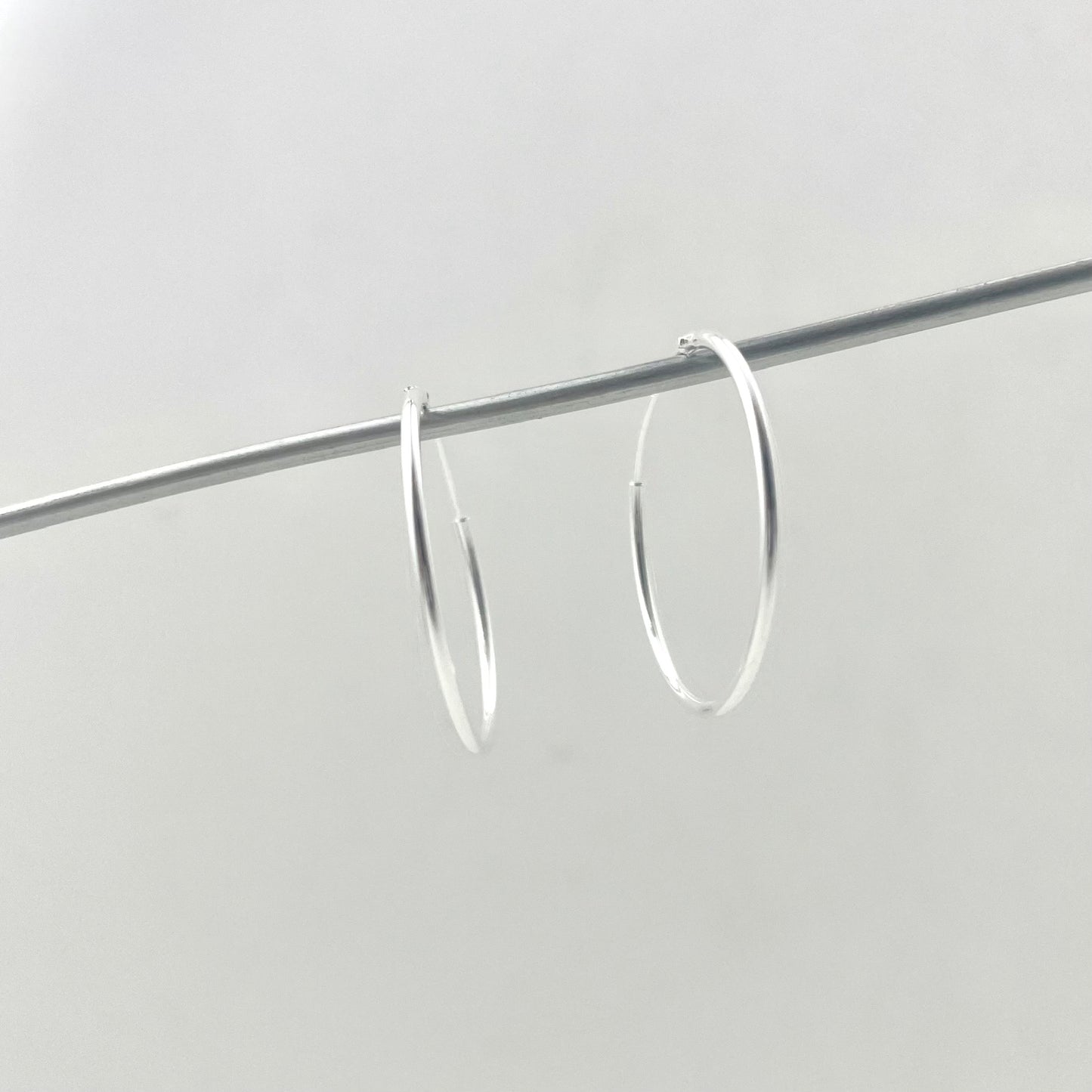 S925 Sterling Silver Hollow Tube Earrings