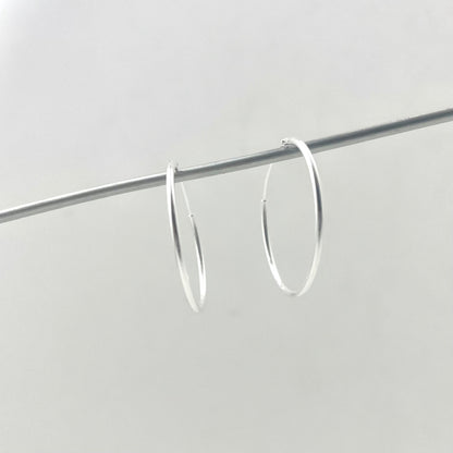 S925 Sterling Silver Hollow Tube Earrings