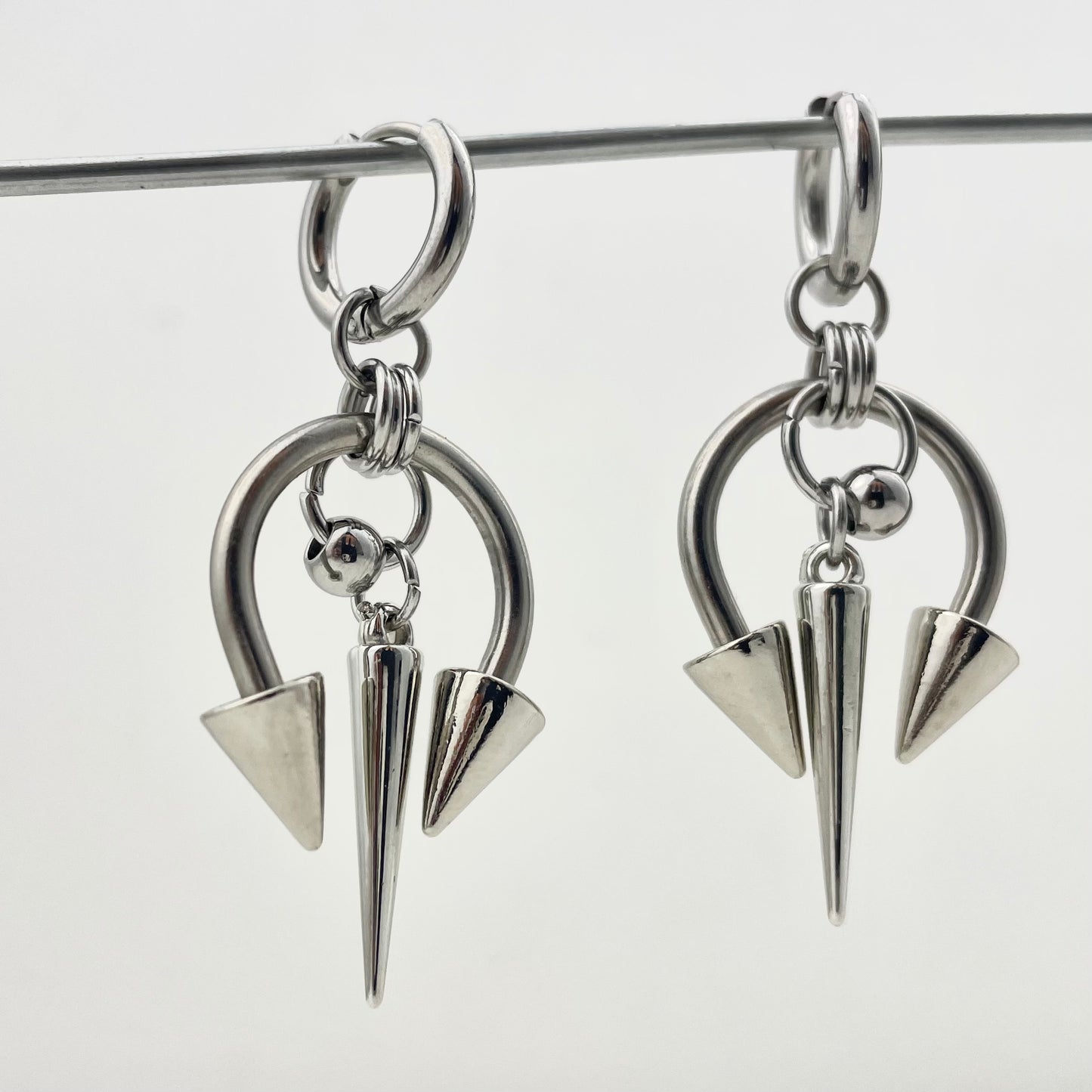 Titanium Waterproof Earring Pointed, Two-Way Clip-On Earrings