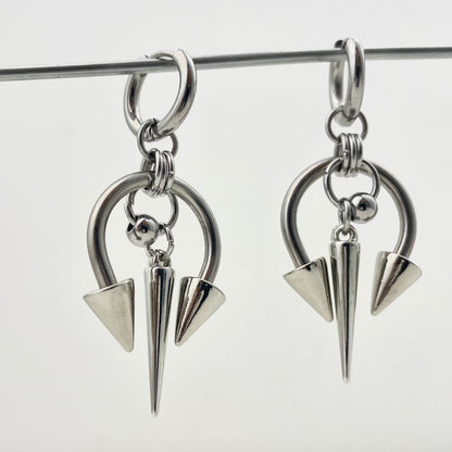 Titanium Waterproof Earring Pointed, Two-Way Clip-On Earrings