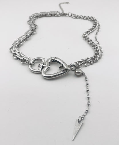 Assorted Heart-Shaped Fringe Necklace