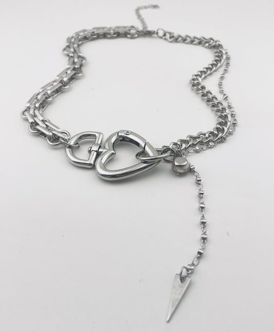 Assorted Heart-Shaped Fringe Necklace