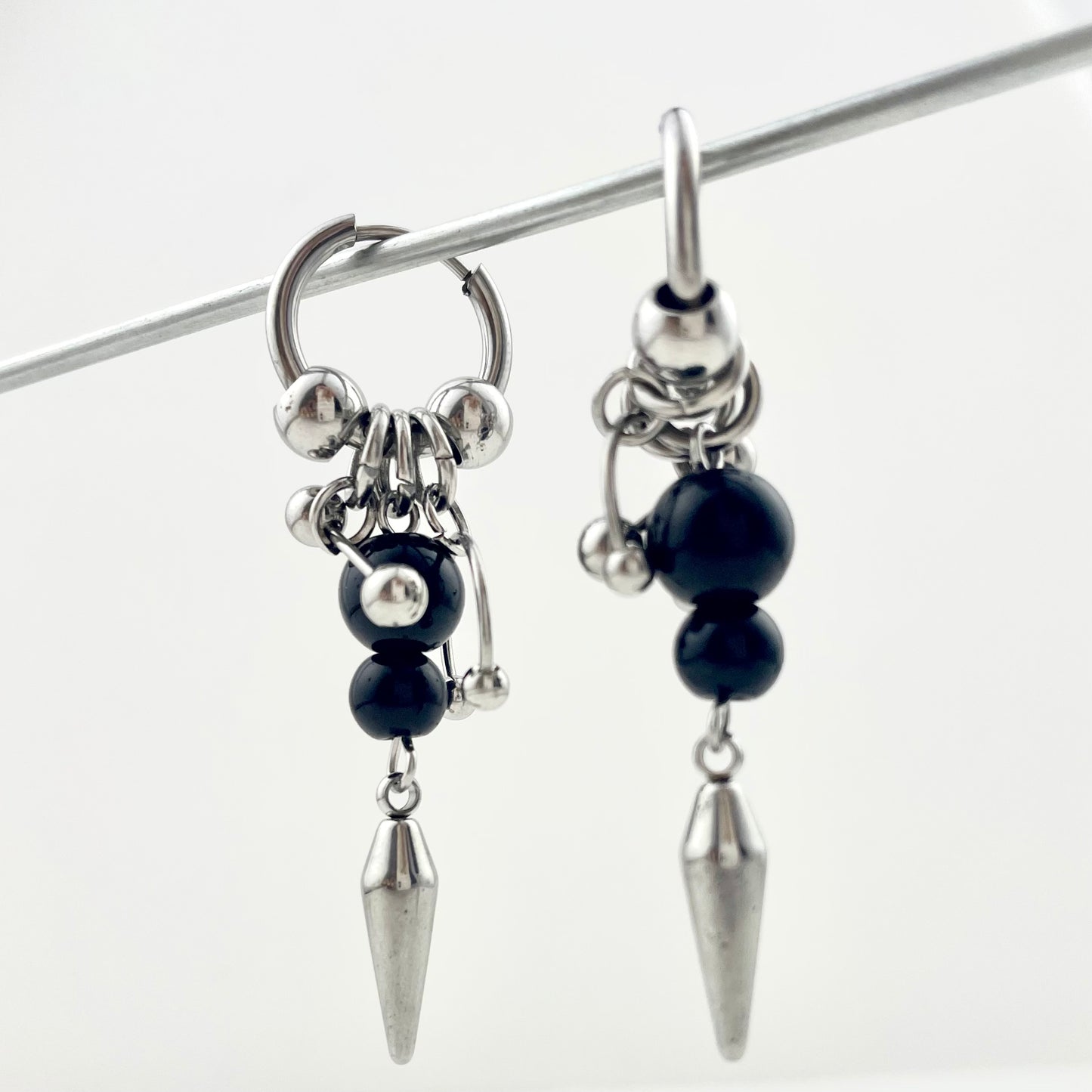 Titanium Waterproof Black Pearl Earring Stud Pendant