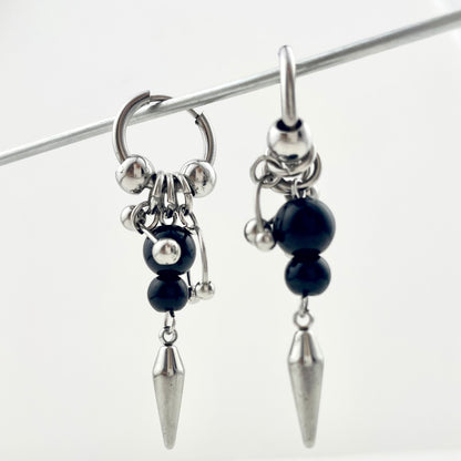 Titanium Waterproof Black Pearl Earring Stud Pendant