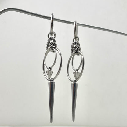 Titanium Waterproof Earring Featuring a Combination of Long and Short Cone-Shaped Coils