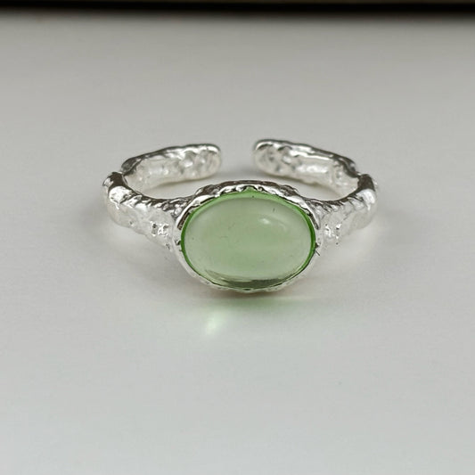 S925 Sterling Silver Emerald Ring