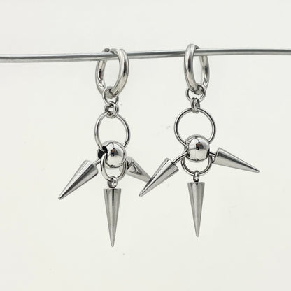 Titanium Waterproof Earring Gothic Stud Earrings with Double-Sided Clasp