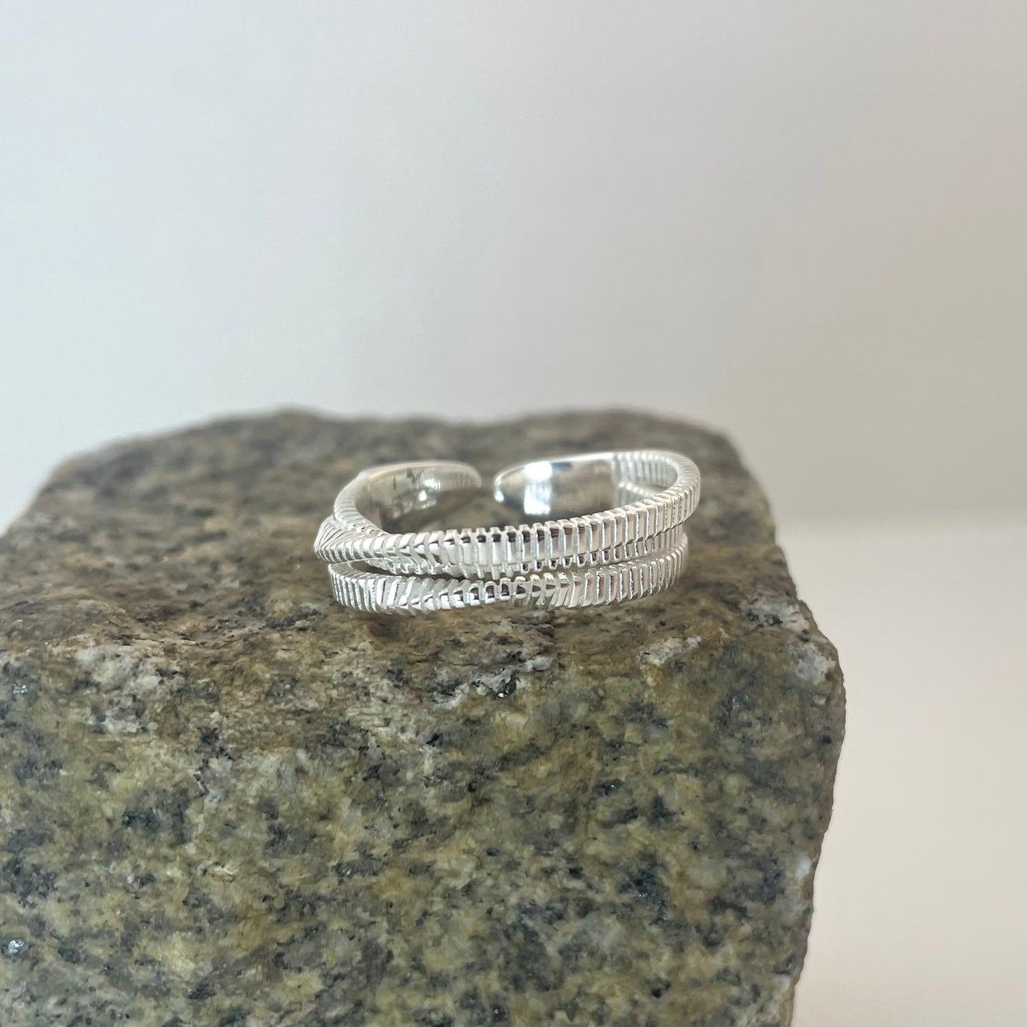 S925 Sterling Silver Multi-Layer Open Ring