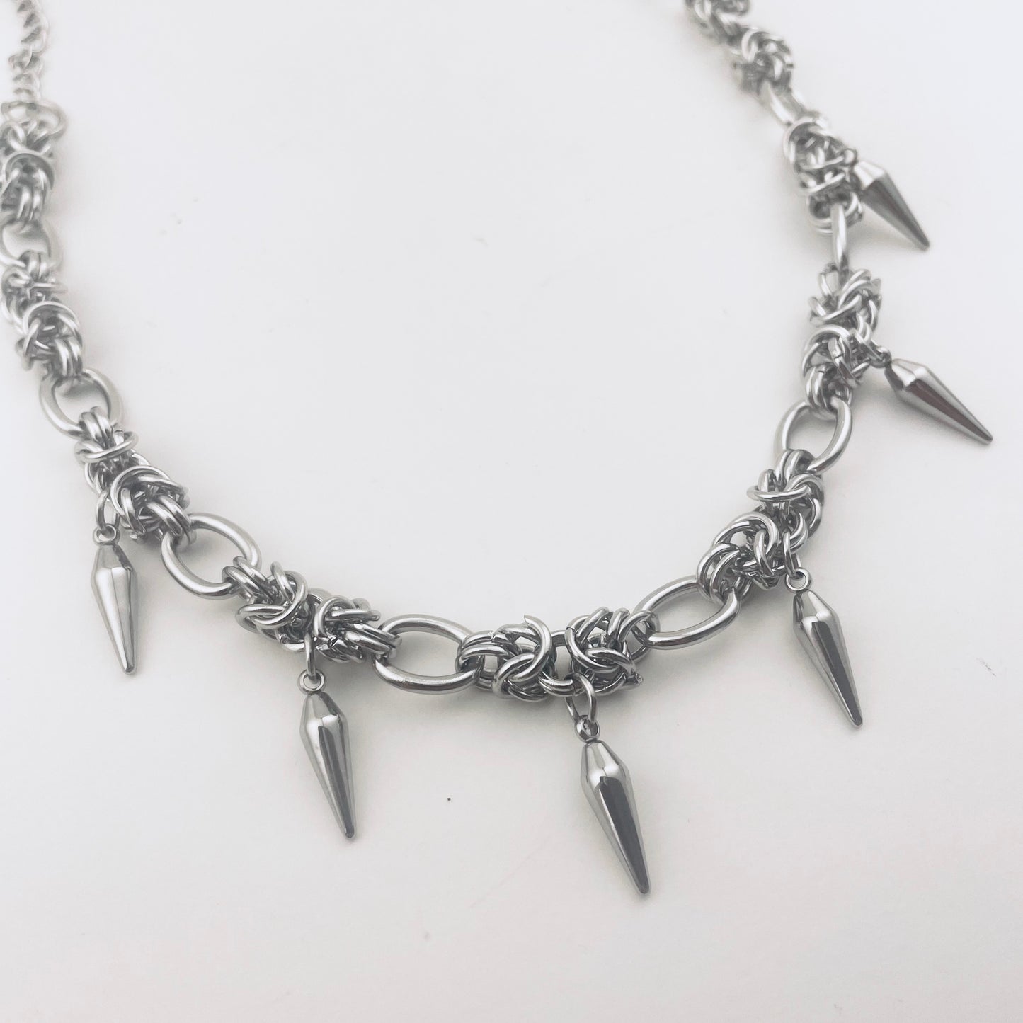 Titanium and Steel Choker Woven and Spliced Necklace