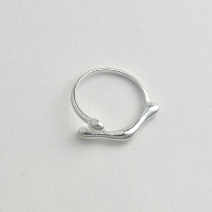S925 Sterling Silver Geometric Liquid Irregular Ring