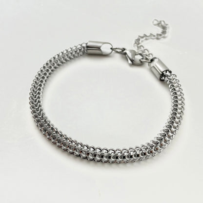 Titanium-Steel Waterproof Snake-Bone Design Bracelet