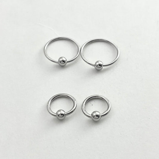 S925 Sterling Silver Bean Earrings Hoops