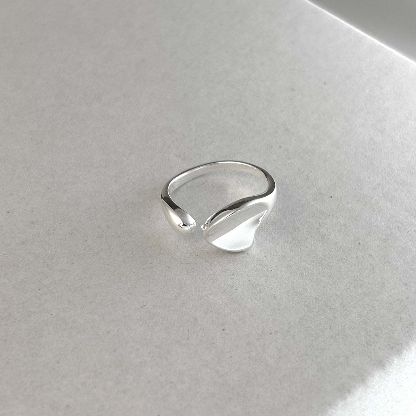 S925 Sterling Silver Irregular Concave Ring