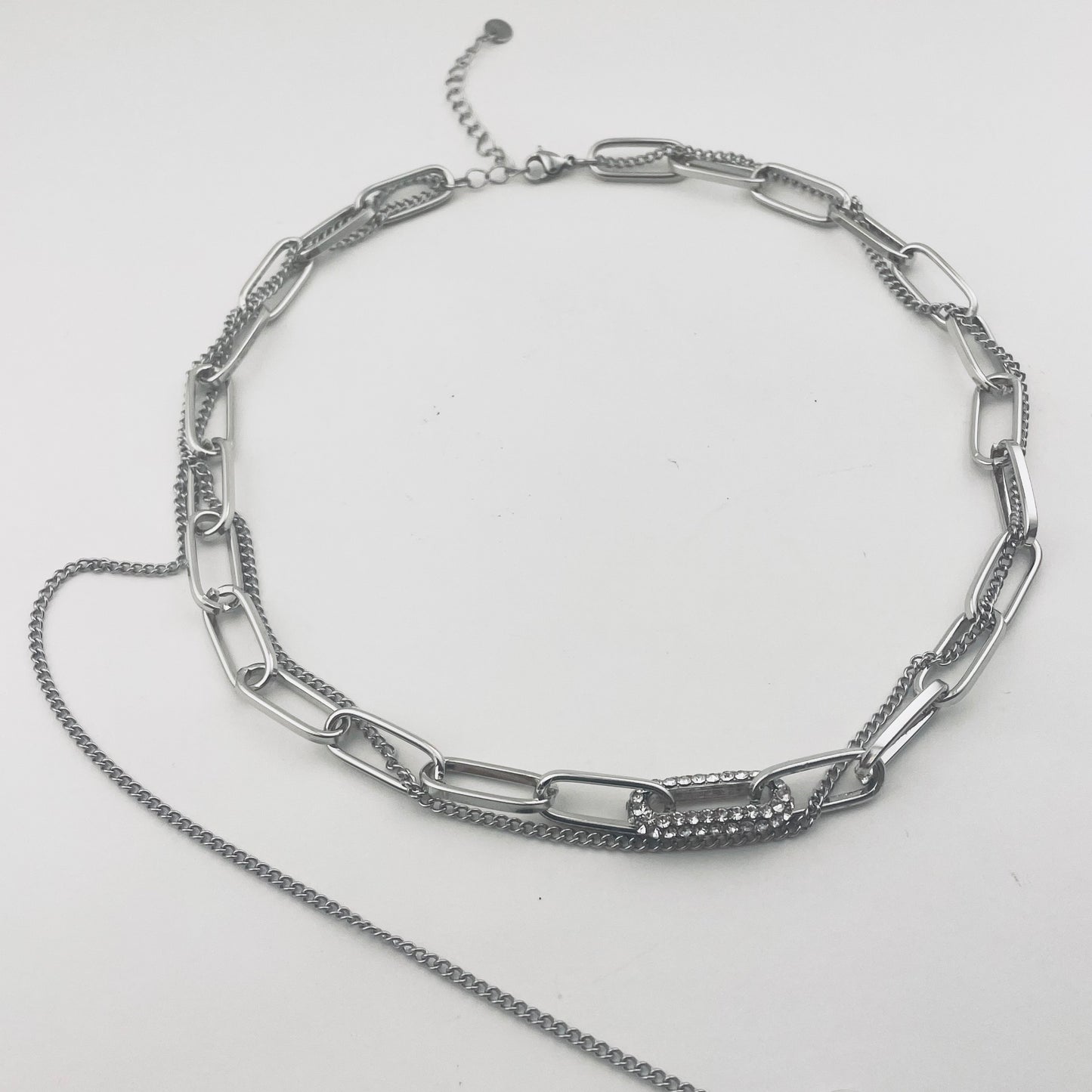 Double-Layer Necklace with Round Charms and Tassels