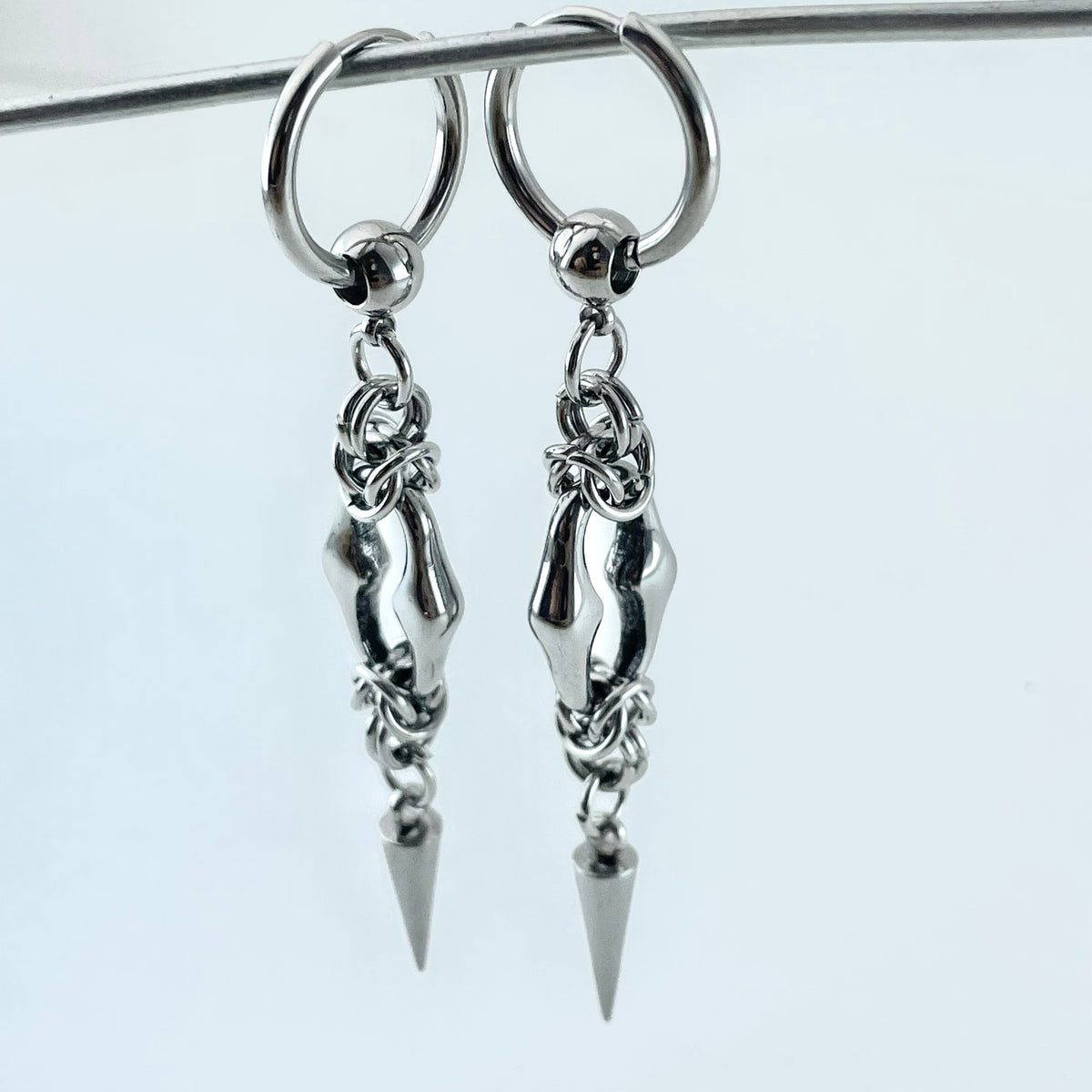 Titanium-Steel Waterproof Interlocking Pendant Earrings