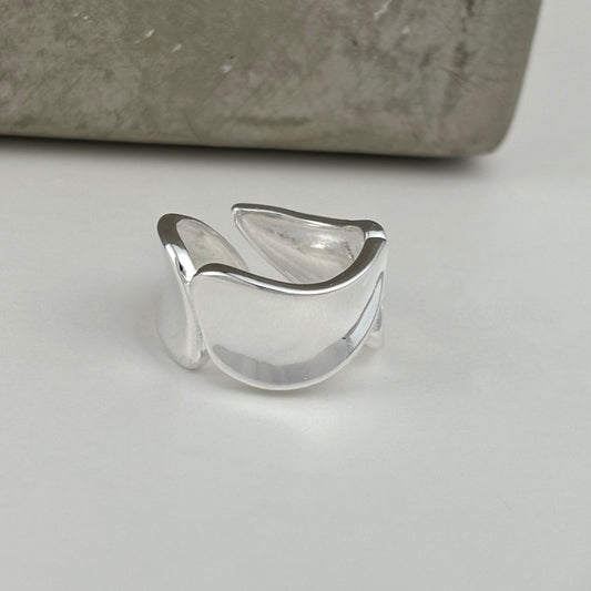 S925 Sterling Silver Patchwork Irregular Ring