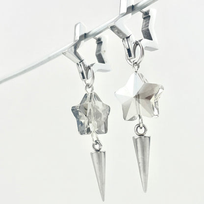 Titanium Waterproof Earrings with Unique Star-Shaped Pendants