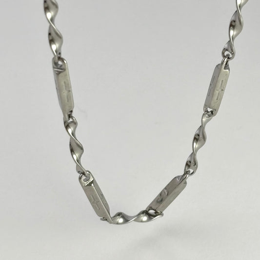 Titanium Steel Bamboo Patchwork Necklace