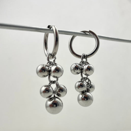 Titanium Waterproof Earring Round Ball Grape Earrings