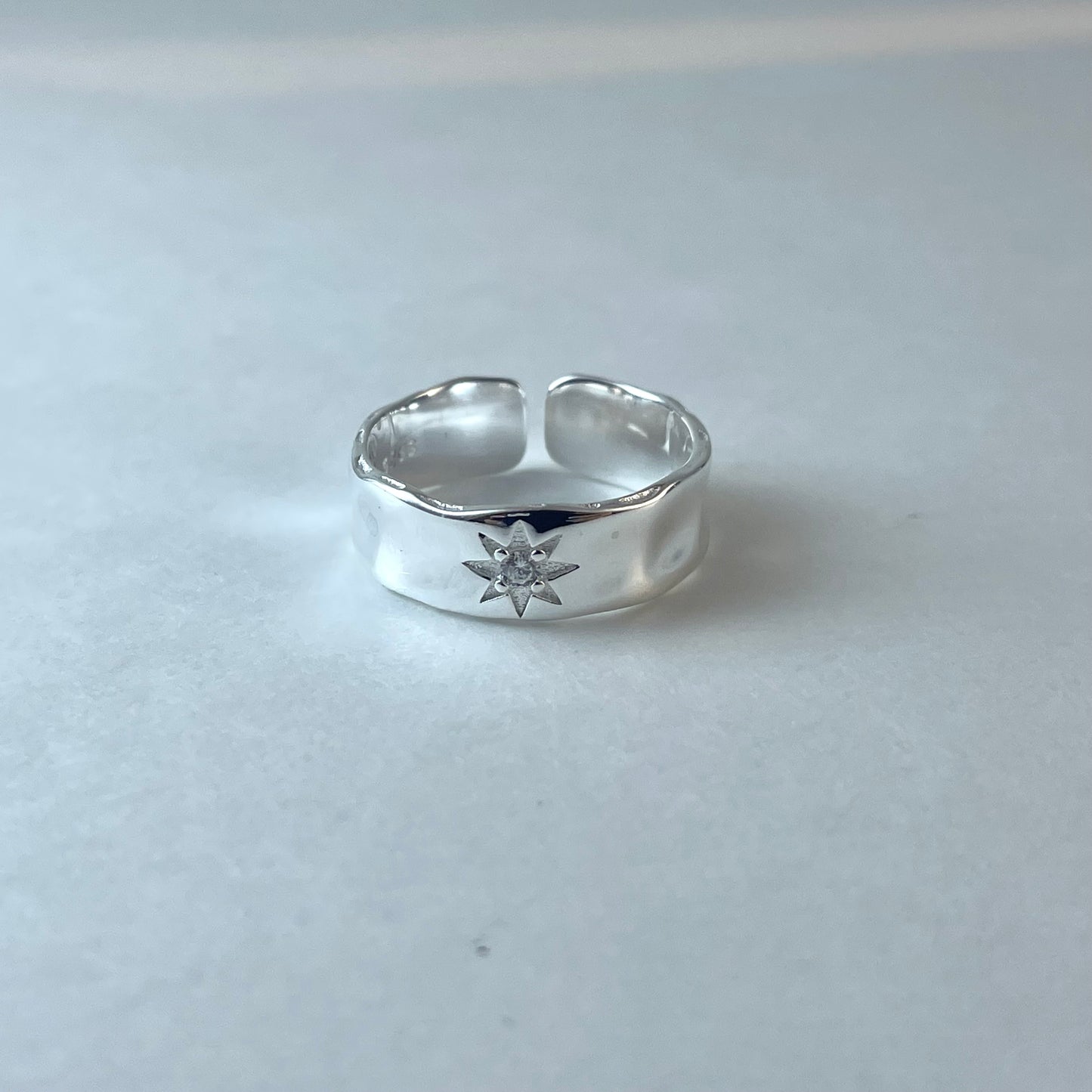 S925 Sterling Silver Hexagram Design Ring