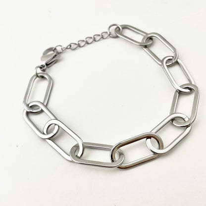 Titanium-Steel Waterproof Oval Link Bracelet