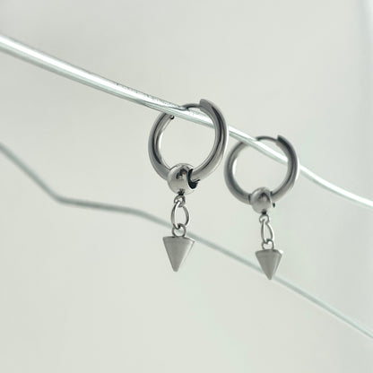 Titanium Steel Rivet Hoop Earrings