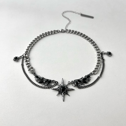 Dark Eight Awn Star Necklace