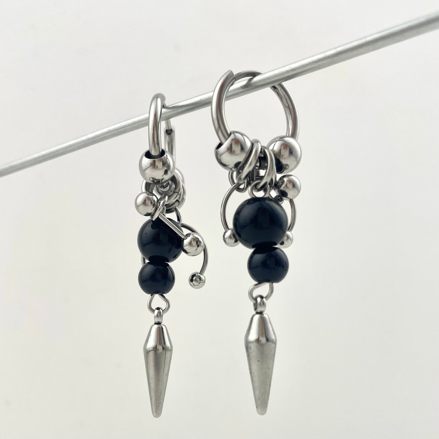 Titanium Waterproof Black Pearl Earring Stud Pendant