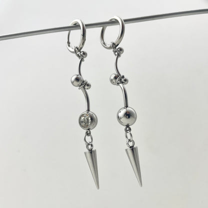 Riveted Spherical Tapered Earring