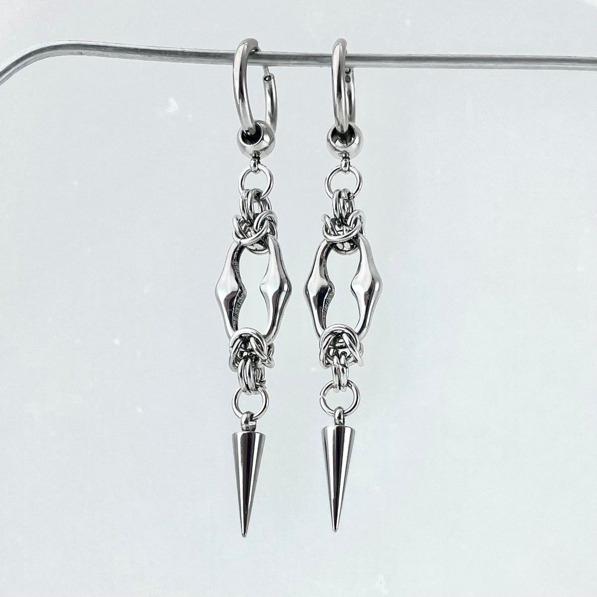 Titanium-Steel Waterproof Interlocking Pendant Earrings