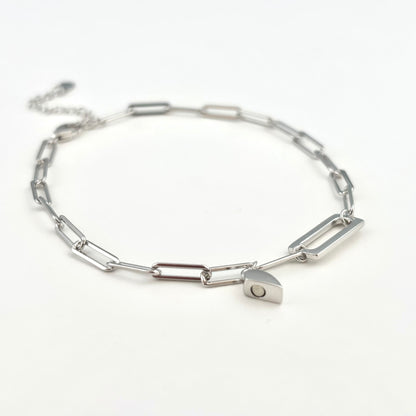 S925 Sterling Silver Skeleton Square Heart Magnetic Bracelet