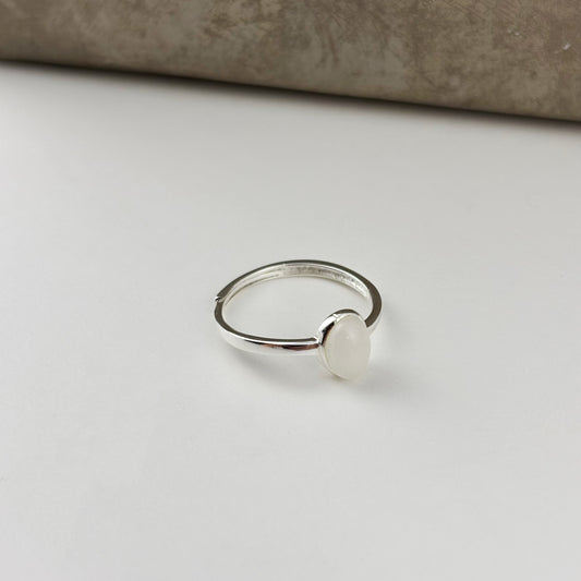 S925 Sterling Silver Moonstone Elegant Ring