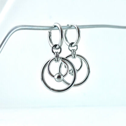 Titanium-Steel Waterproof Ring Pendant Earrings