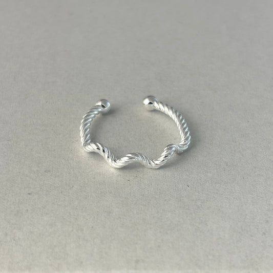 S925 Sterling Silver Wave Twist Ring