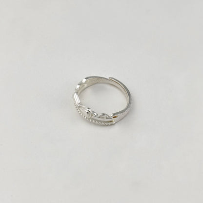 S925 Sterling Silver Double Ribbon Ring