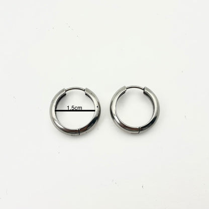 Simple Titanium Waterproof Earrings Hoops