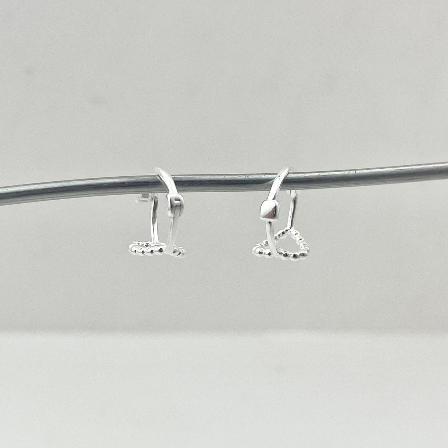 S925 Openwork Heart Earrings