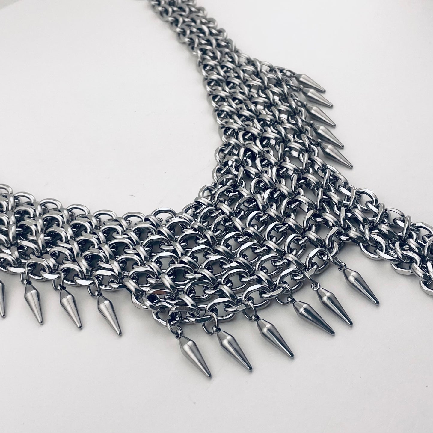 Titanium Waterproof
Multi-Layer Rivet Pendant Necklace Choker
