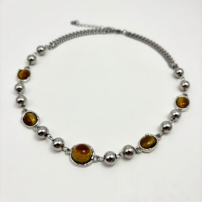 Tiger Eye Stone Orb Necklace