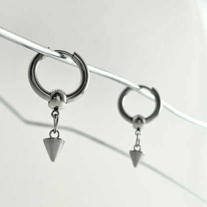 Titanium Steel Rivet Hoop Earrings