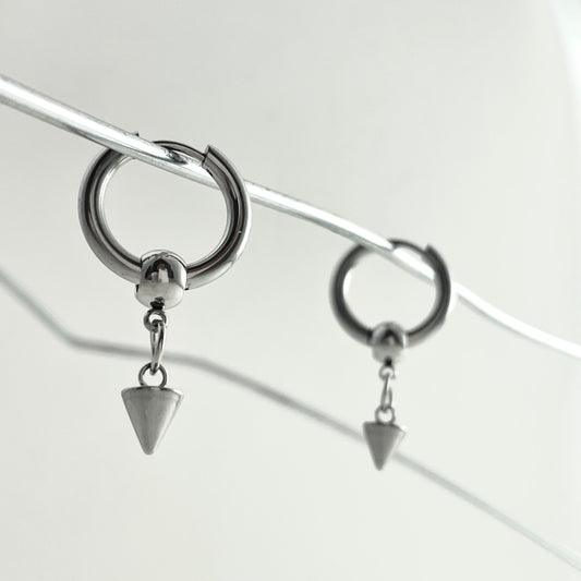 Titanium Steel Rivet Hoop Earrings