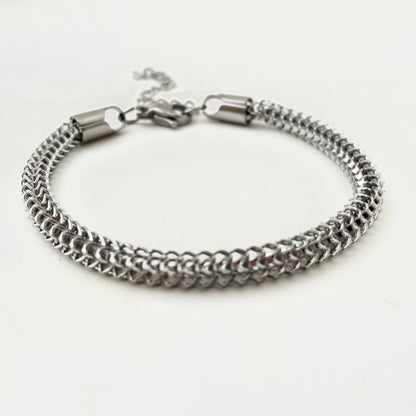 Titanium-Steel Waterproof Snake-Bone Design Bracelet