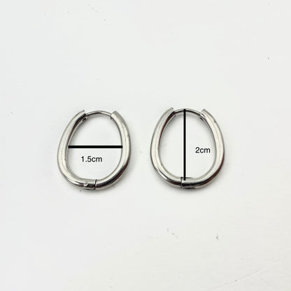 Titanium Waterproof Earring Oval Earrings Hoops