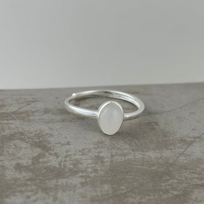 S925 Sterling Silver Moonstone Elegant Ring