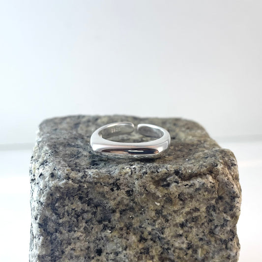 S925 Sterling Silver Minimalist Geometric Curved Open Ring
